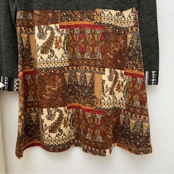 Fashion Fuse, Mixed Media Print Long Sleeve Dress, Floral, Paisley Fall … - Picture 7 of 8